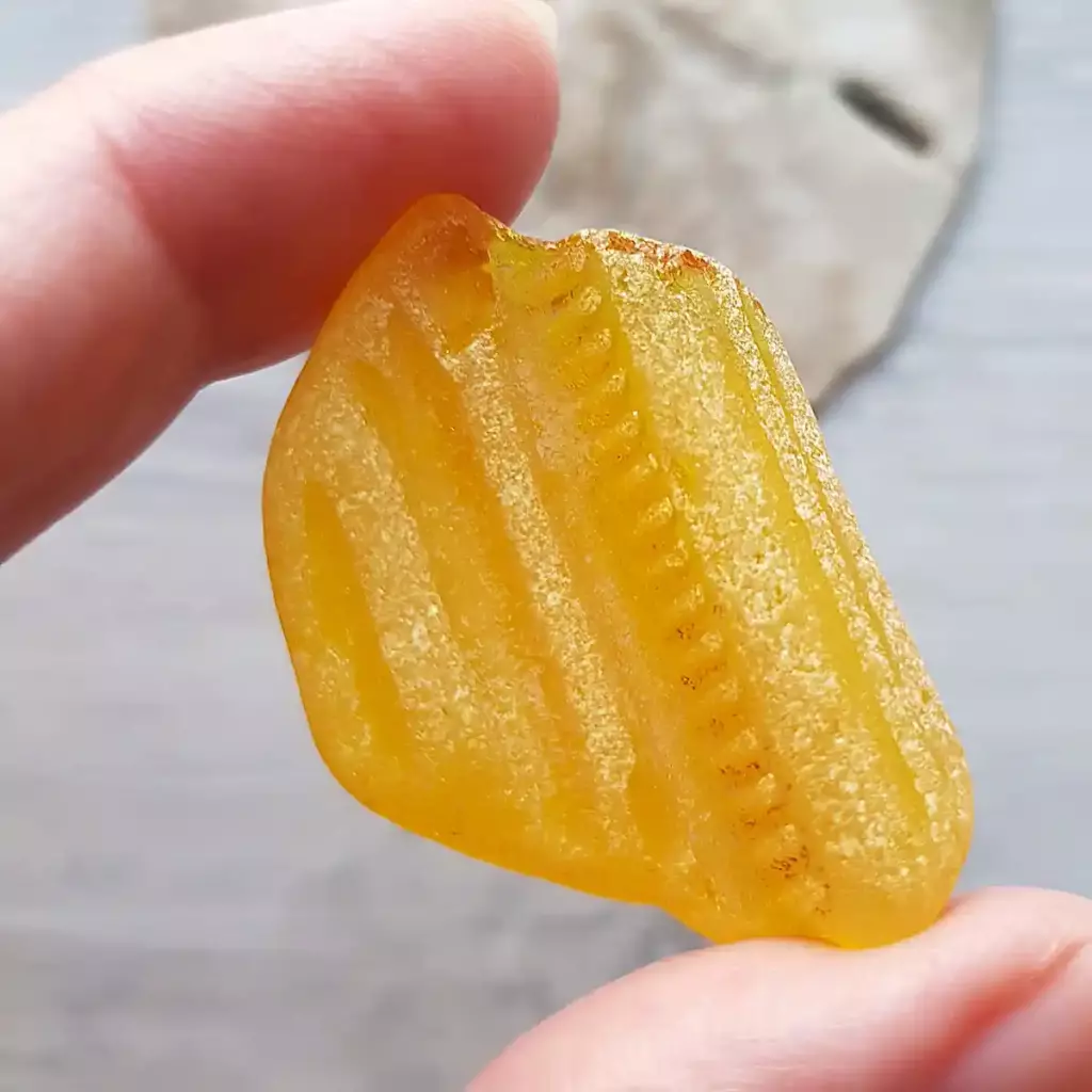 Frosty Bright Yellow UV Sea Glass - Japan Sea glass