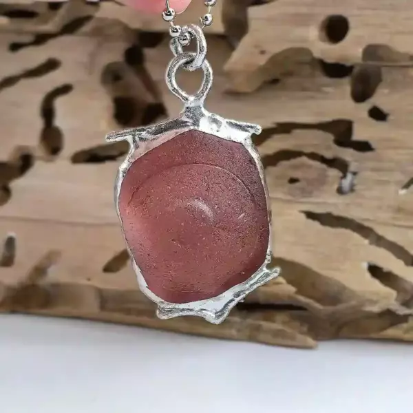 Genuine Pink Sea Glass Necklace - Japan Sea glass