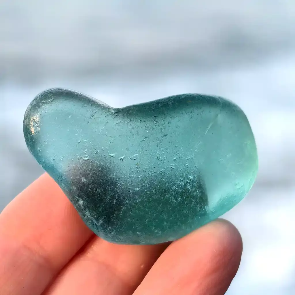 Gorgeous Turquoise Heart Ocean Glass - Japan Sea glass