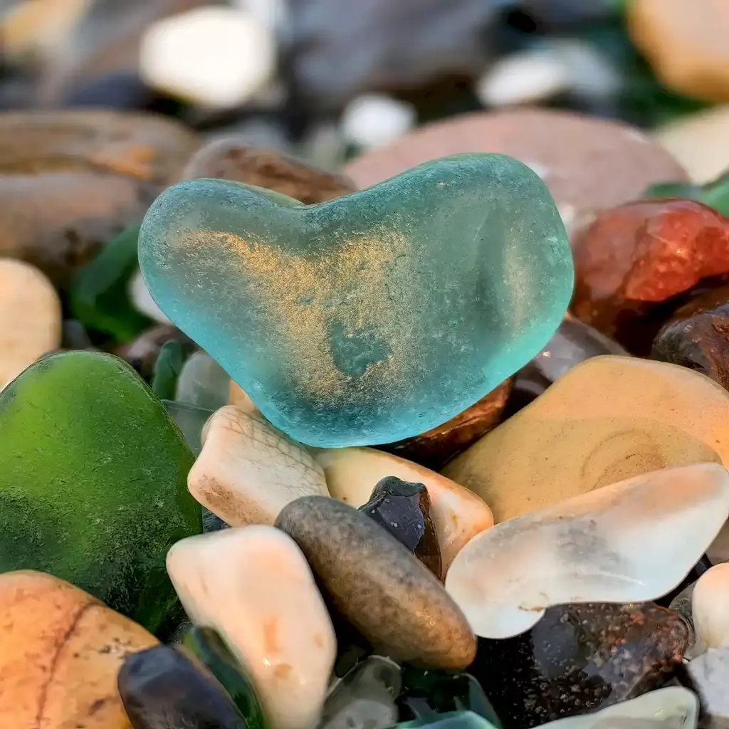 Gorgeous Turquoise Heart Sea Glass - Japan Sea glass