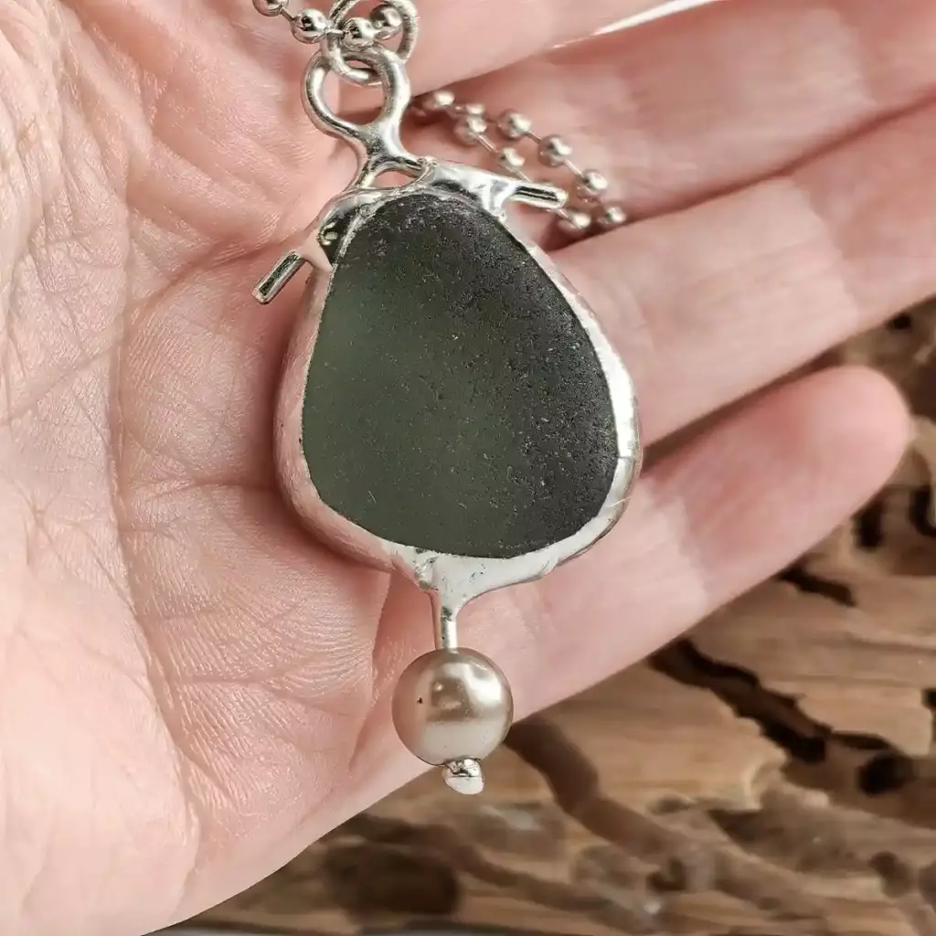 Grey Sea Glass Pendant