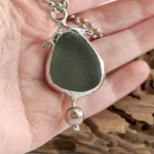 Grey Sea Glass Pendant
