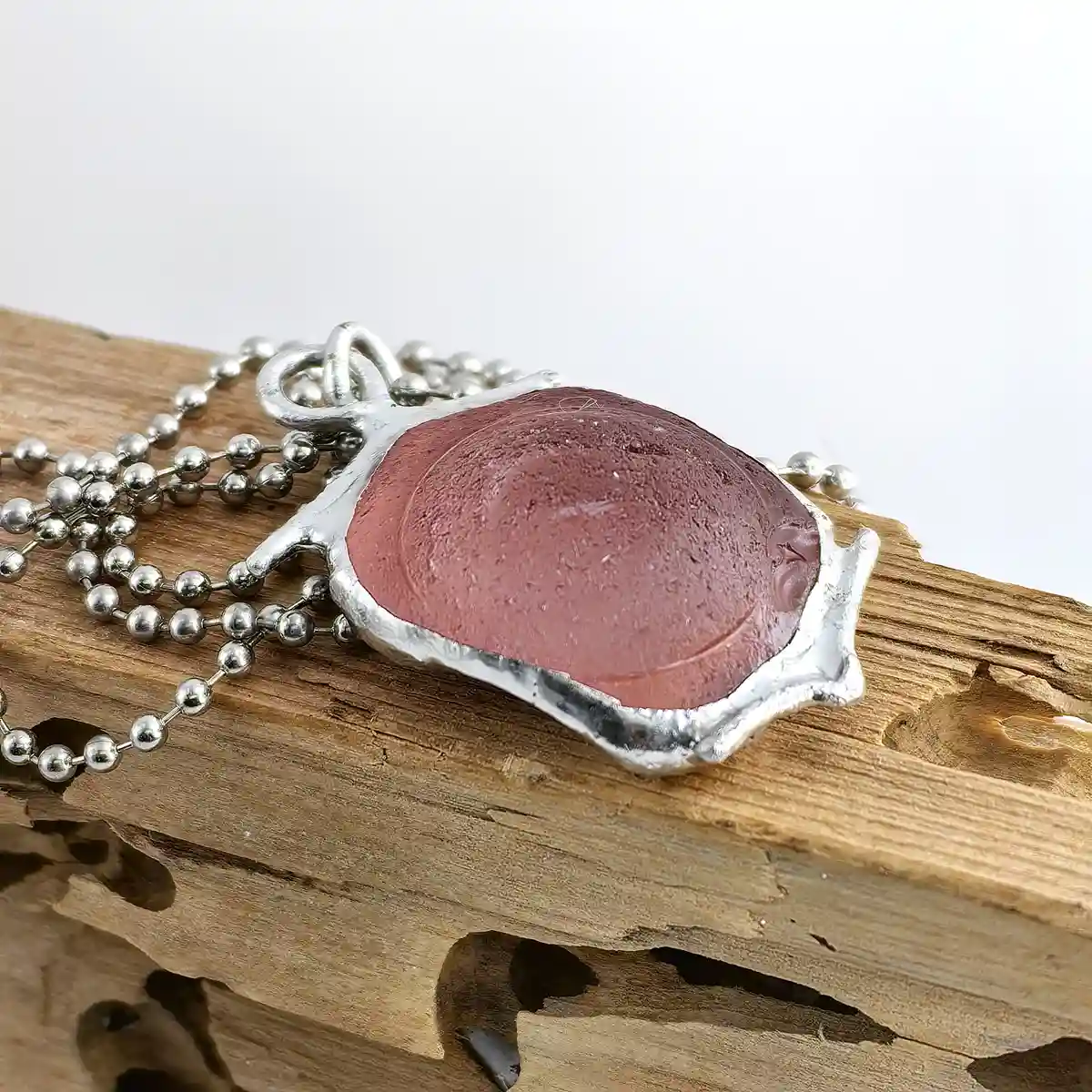 Genuine Pink Sea Glass Pendant - Japan Sea glass