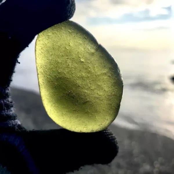 Gorgeous Extra large Olive Beach Glass
