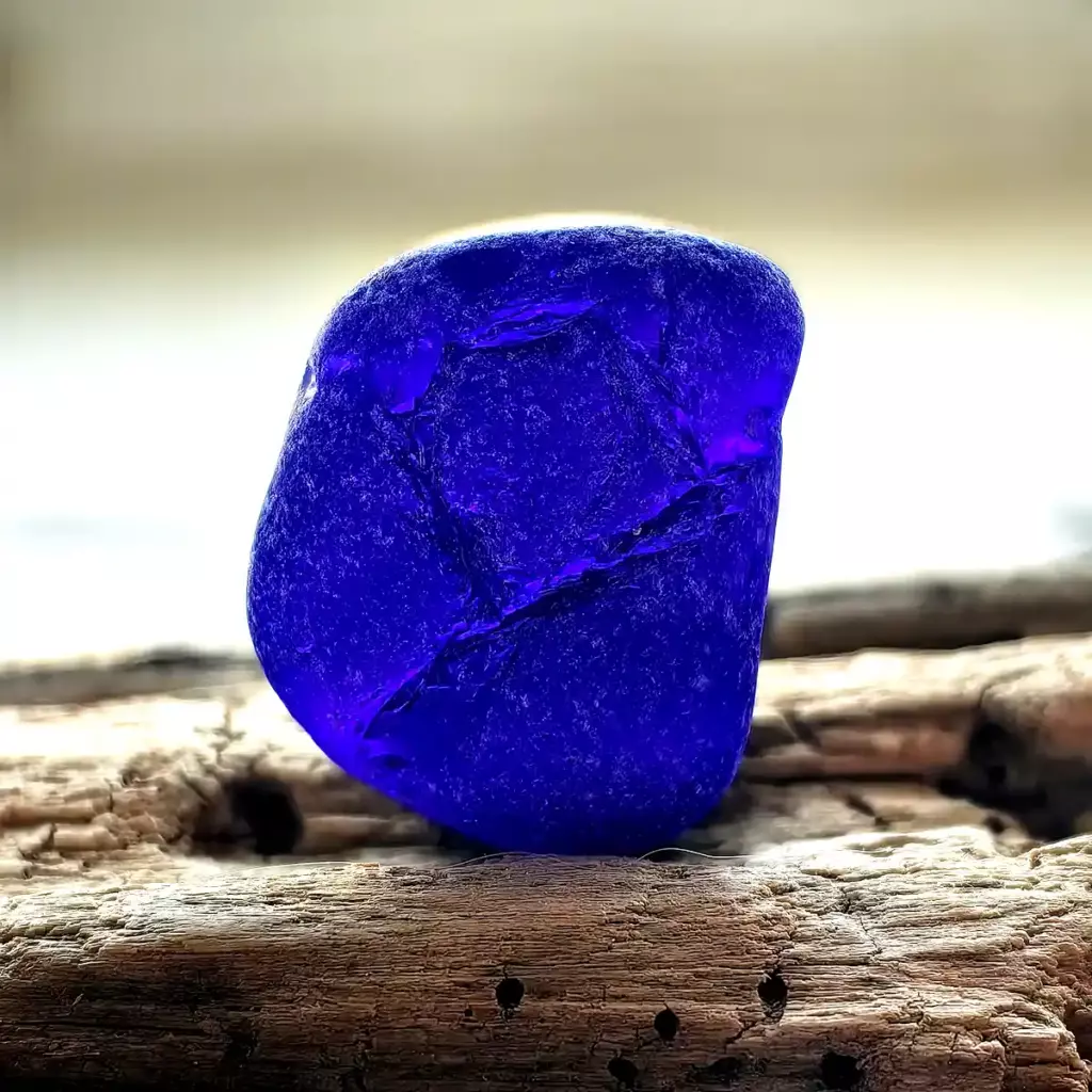 Textured cobalt blue sea glass - Japan Sea glass