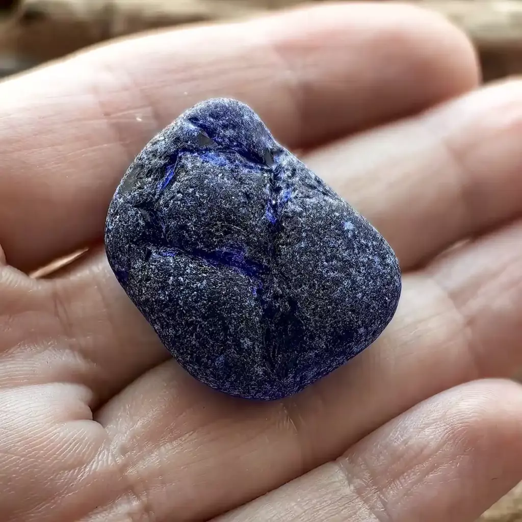 Textured cobalt blue sea glass - Japan Sea glass