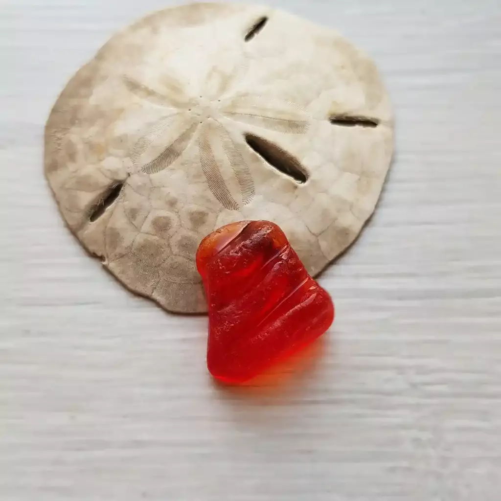 Gorgeous Rare Textured Red Sea Glass - Japan Sea glass
