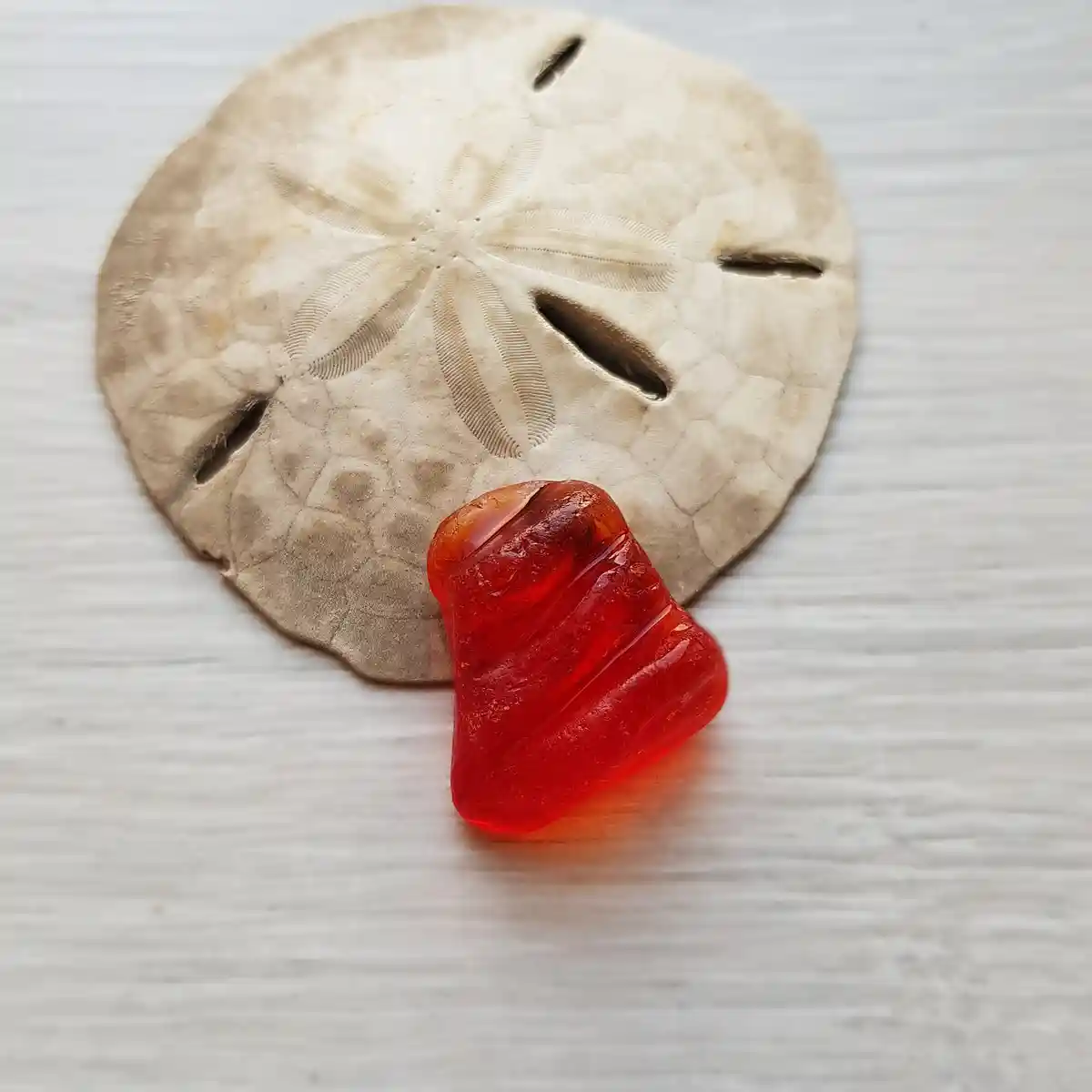 Gorgeous Rare Textured Red Sea Glass - Japan Sea glass