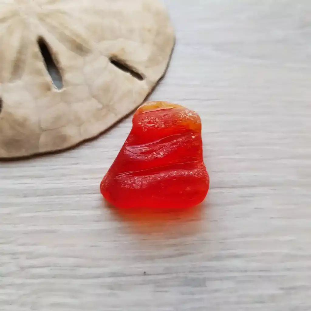 Gorgeous Rare Textured Red UV Sea Glass - Japan Sea glass
