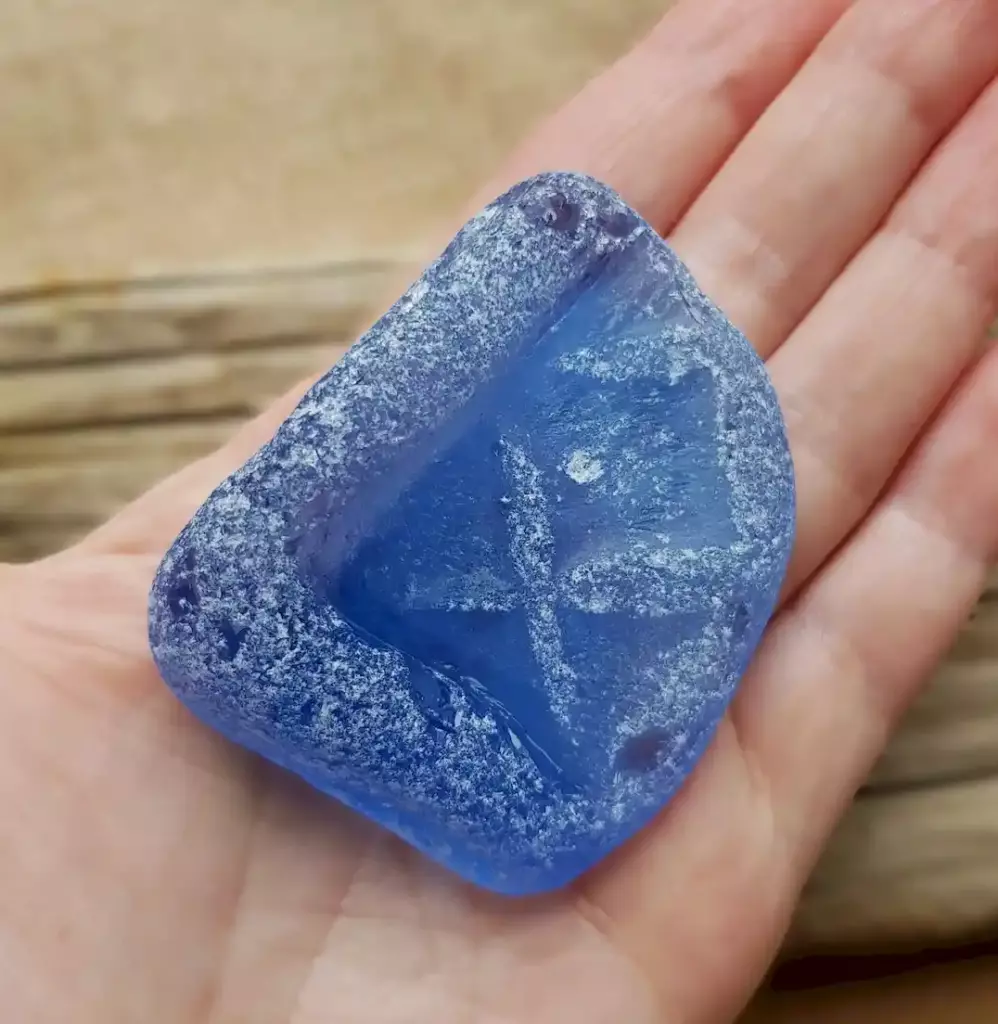 Gorgeous Huge Cornflower Blue Sea Glass - Japan Sea glass