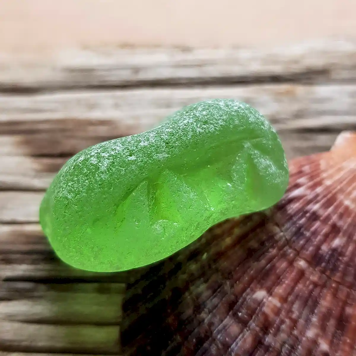 Lime green sea glass - Japan Sea glass