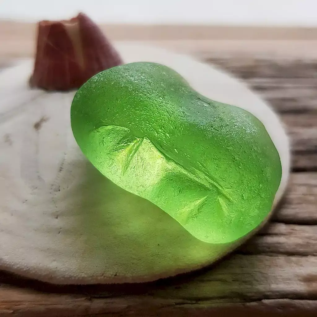 Lime green sea glass - Japan Sea glass
