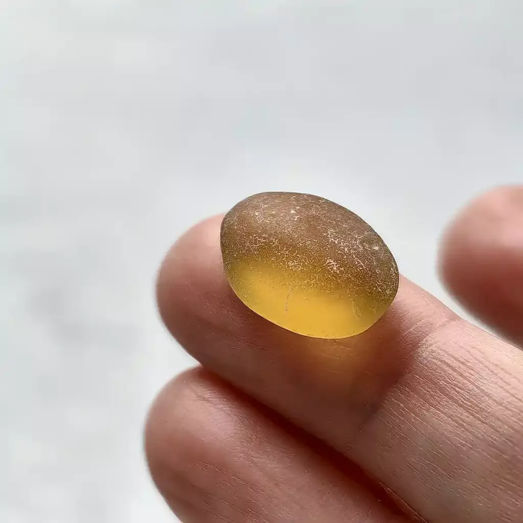Honey sea glass gem
