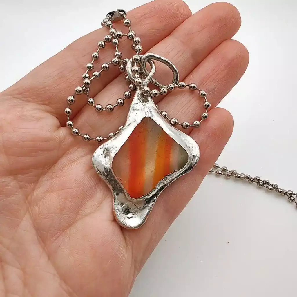 Artisan Multi Sea Glass Pendant Necklace