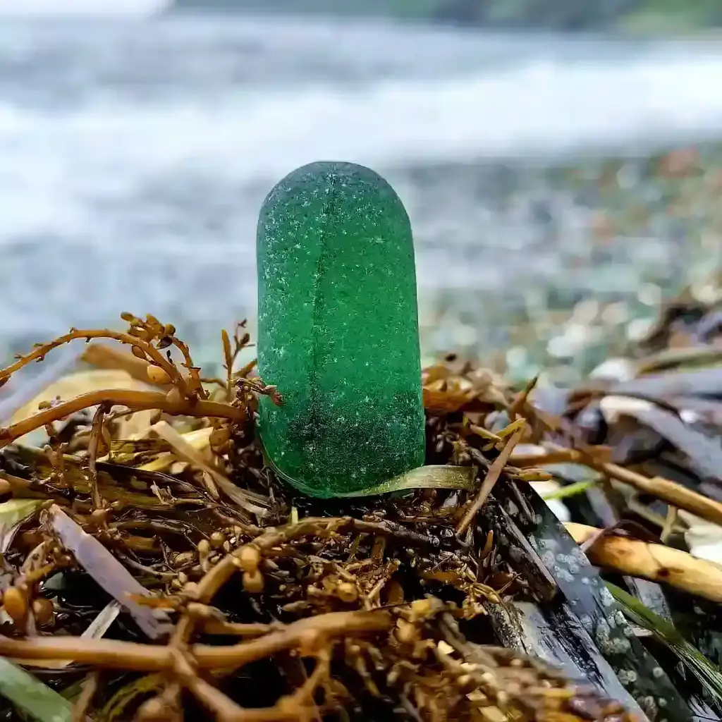 Gorgeous Large Deep Green Sea Glass -Japan Sea glass