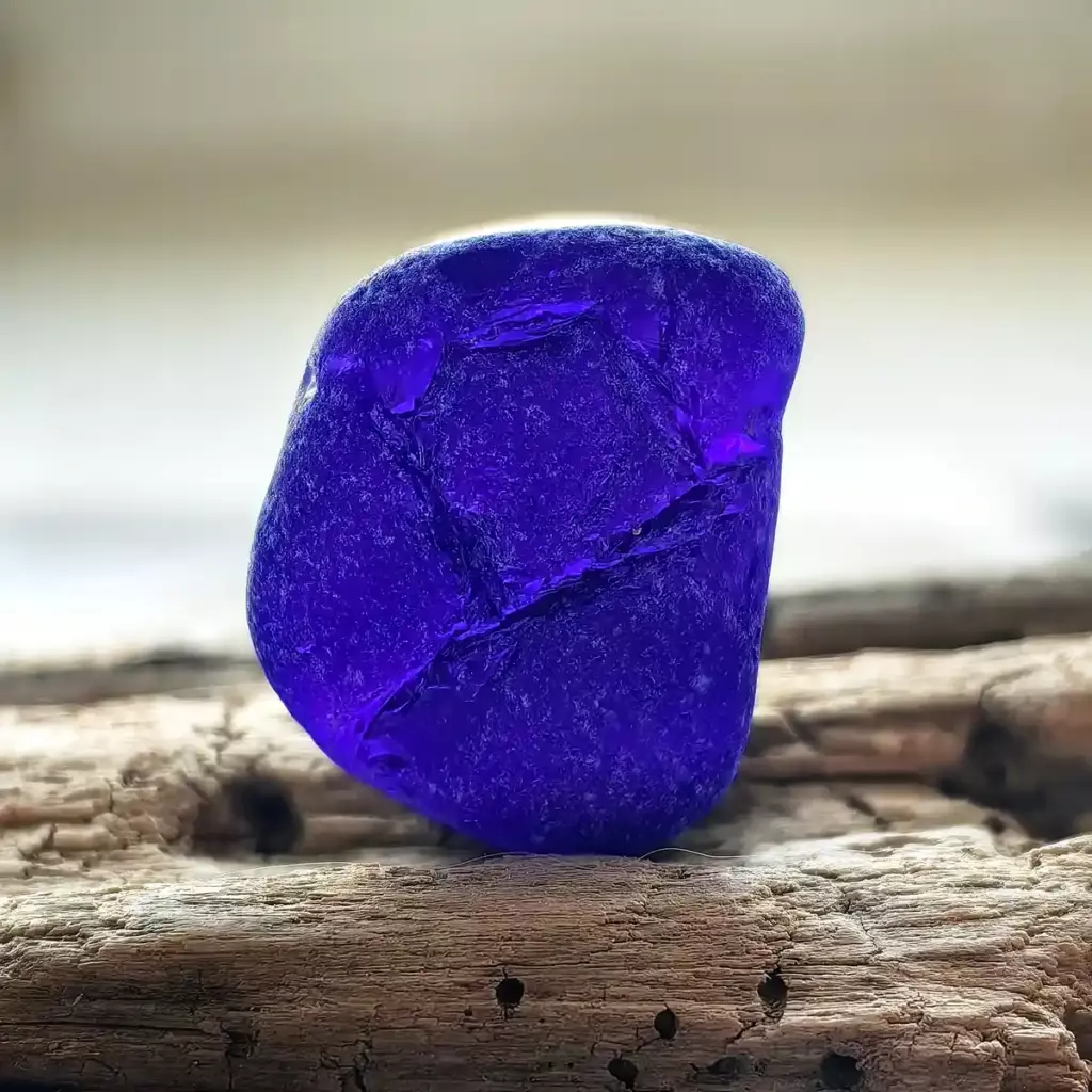 Old Textured Cobalt Blue Sea Glass - Japan Sea glass