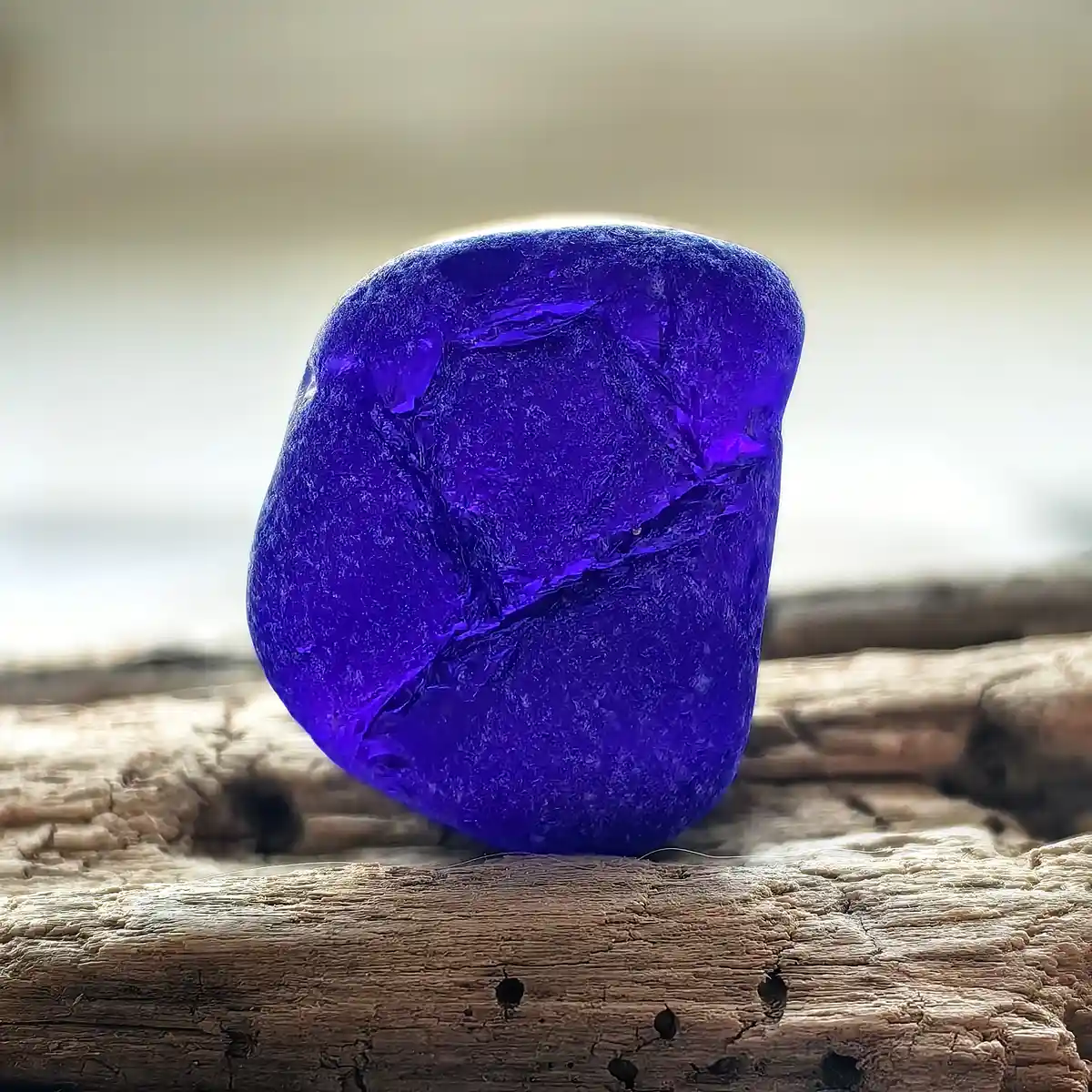 Old Textured Cobalt Blue Sea Glass - Japan Sea glass