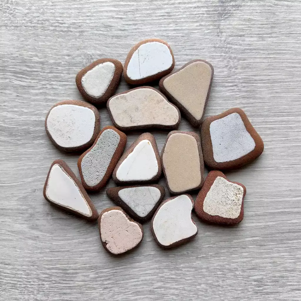 Genuine sea pottery set - Japan Sea Glass