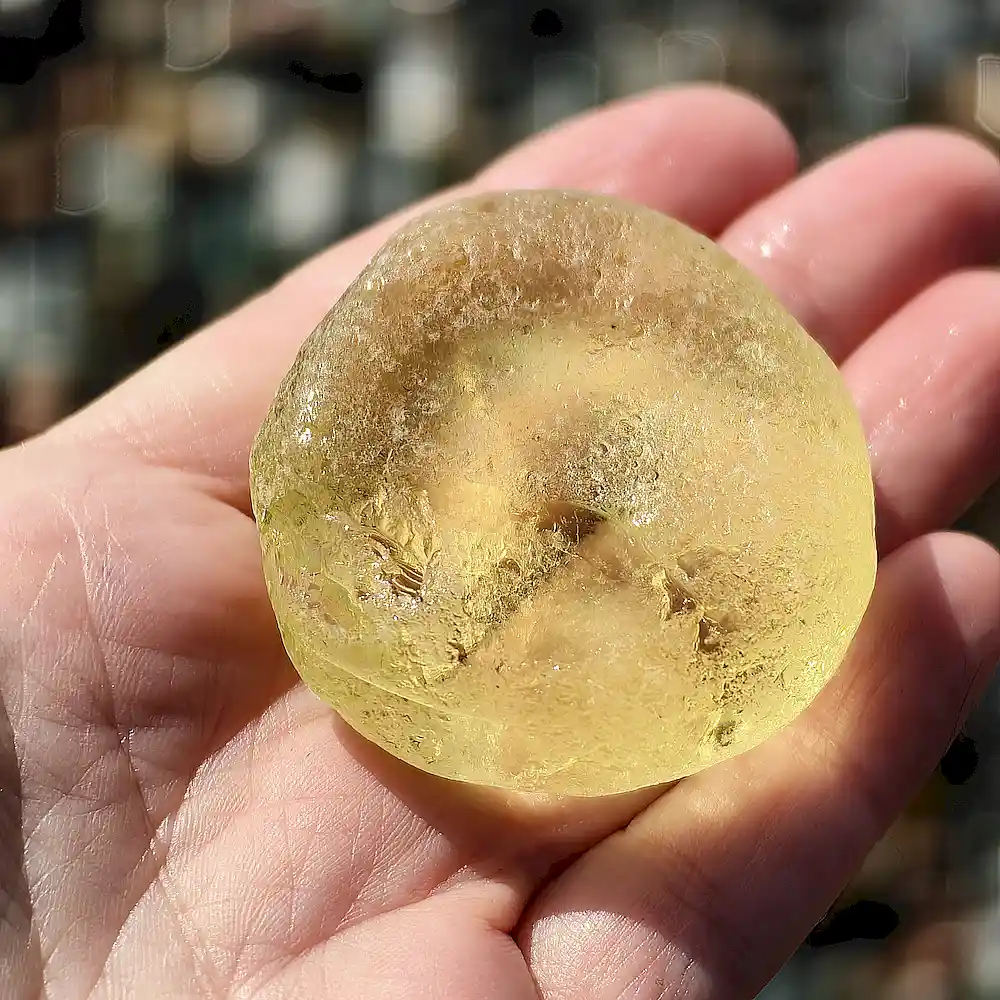 large yellow sea glass bottom