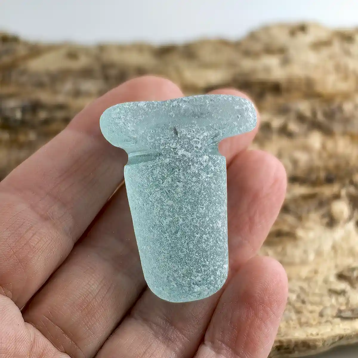 Sea Foam Bottle Stopper - japan Sea glass