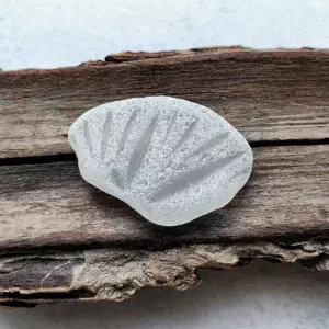 White Patterned Sea Glass - Japan Sea glass