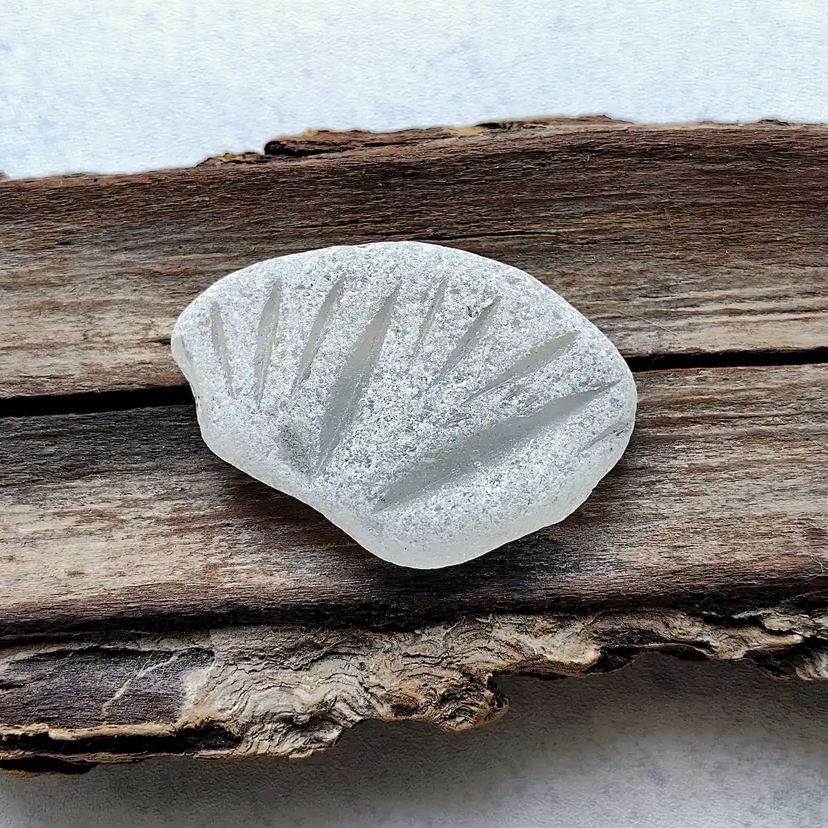 White Patterned Sea Glass - Japan Sea glass