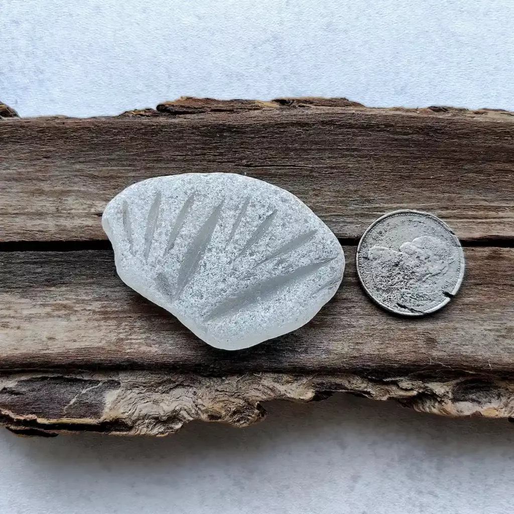 White Patterned Sea Glass - Japan Sea glass