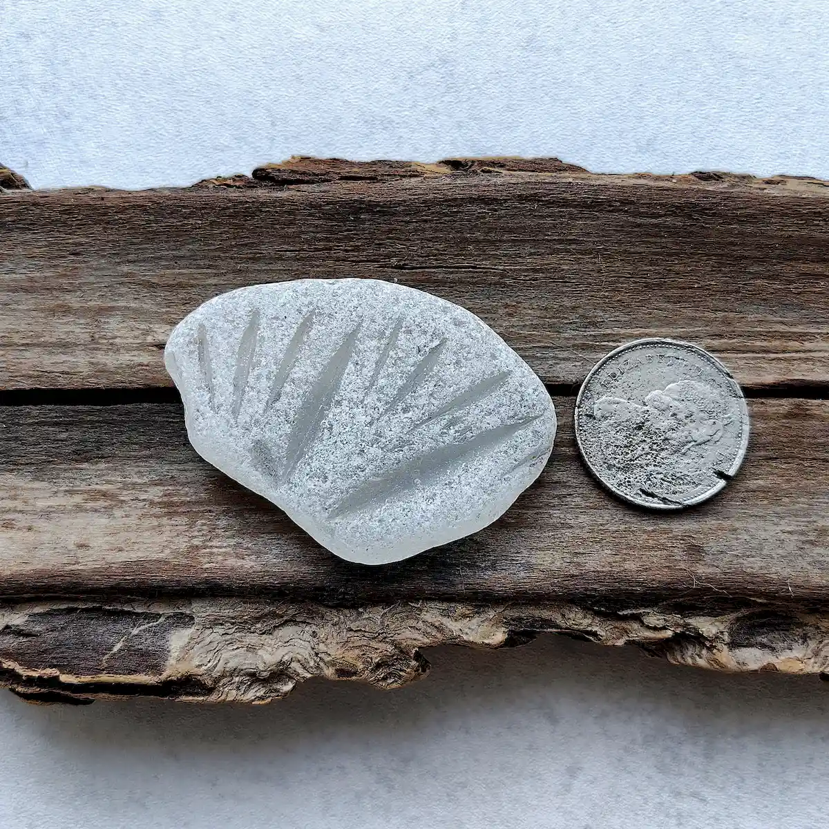 White Patterned Sea Glass - Japan Sea glass