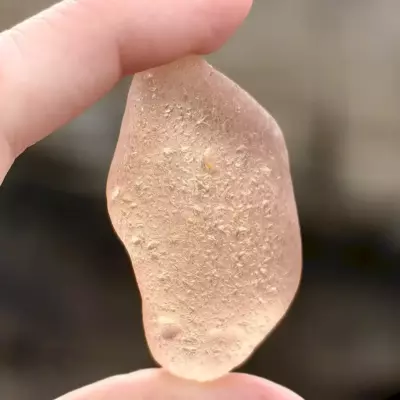 large rare golden-peach sea glass 