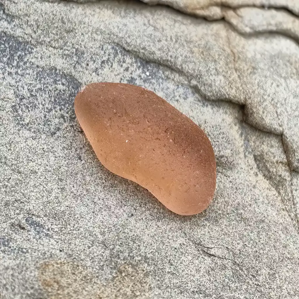 large rare apricot sea glass - Japan sea glass