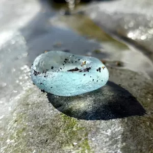 Rare Light Blue UV Sea Glass Bottom - Japan Sea glass
