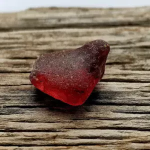 Genuine thick red sea glass