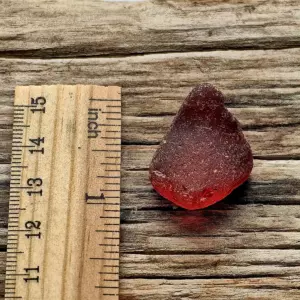 Genuine thick red sea glass