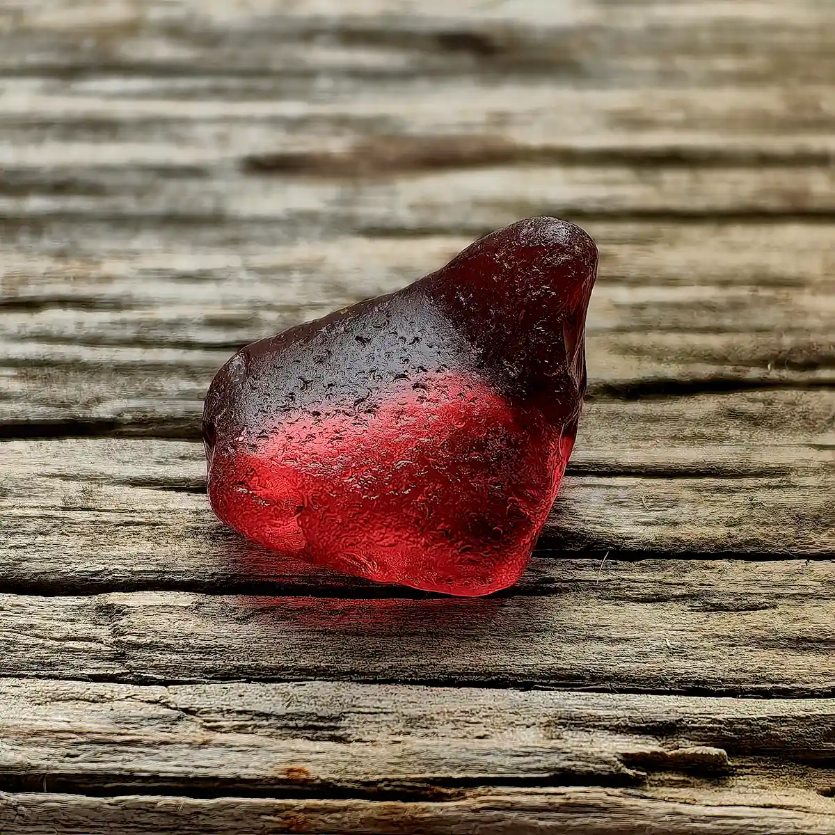 Thick red sea glass - Japan Sea glass