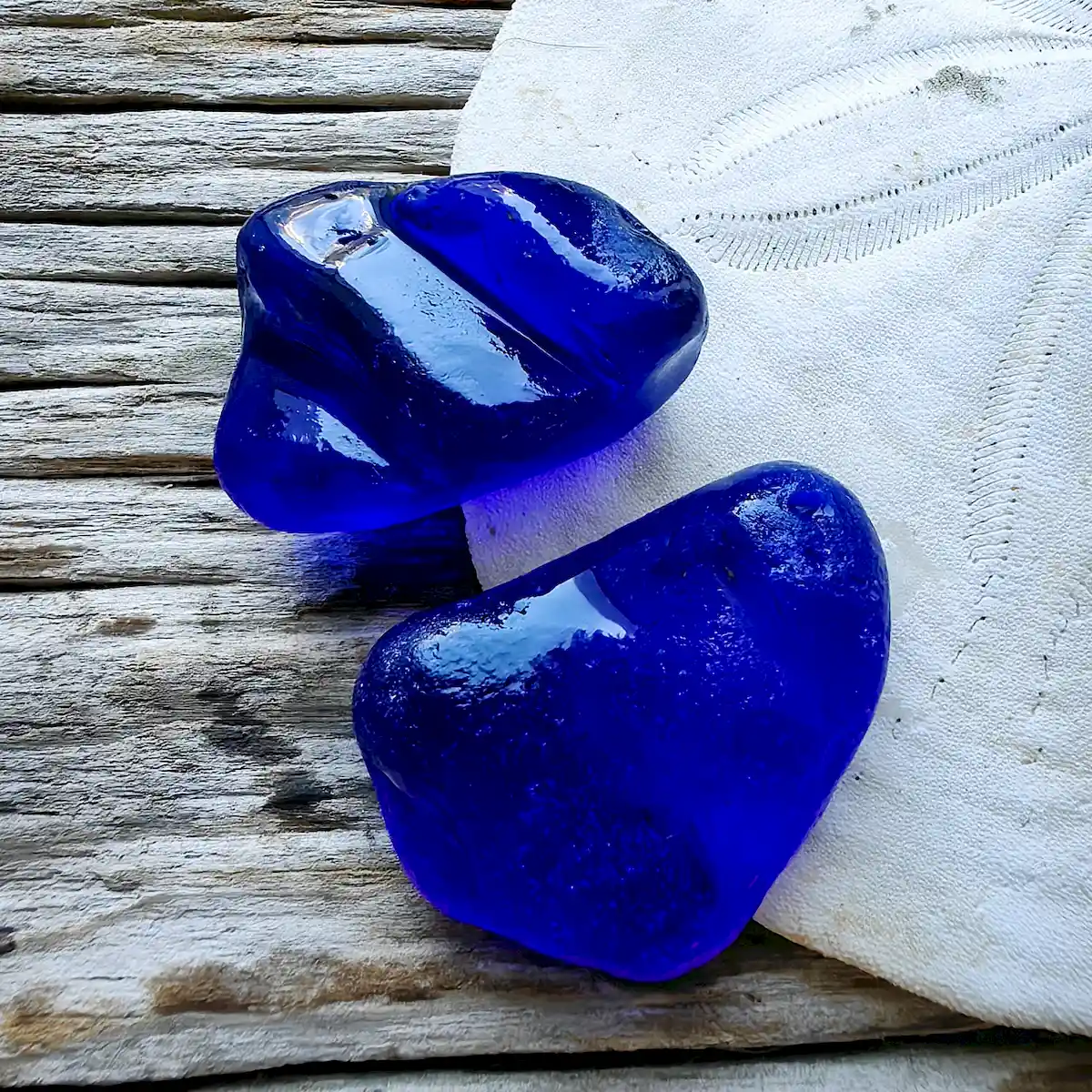 vintage frosty cobalt blue fragments of  Ship Bow Lantern