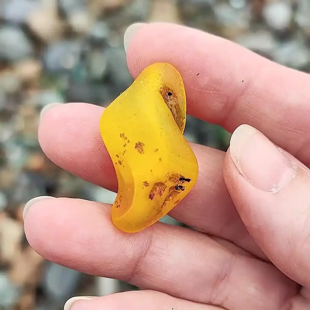 Bright Yellow Melted Sea Glass-Japan Sea glass