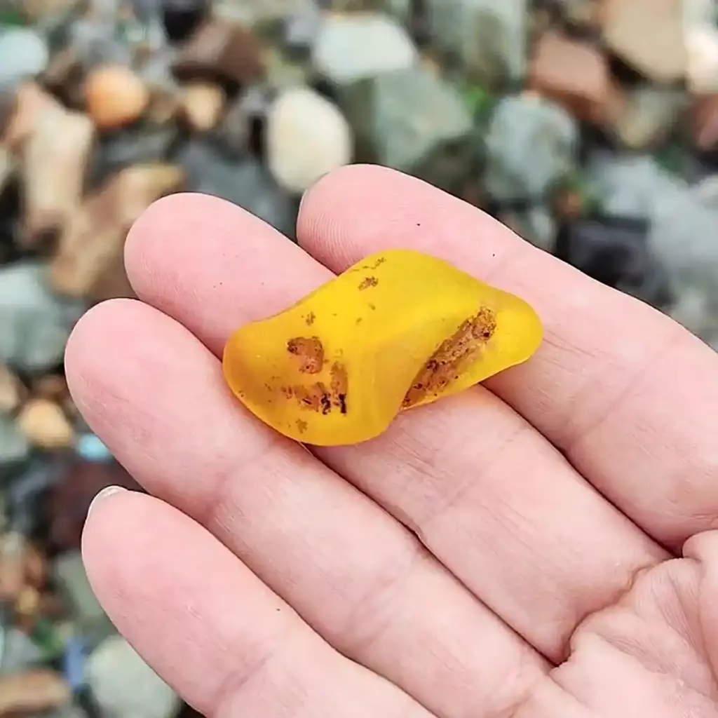 Bright Yellow Melted Sea Glass