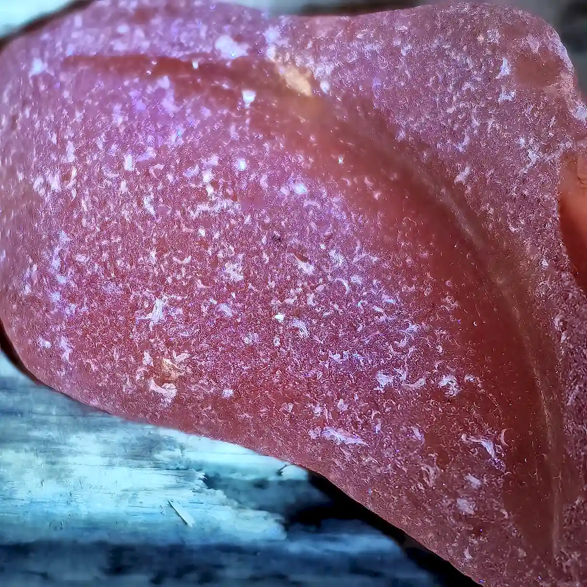 Vivid 365nm Fluorescence of Authentic Pink Sea Glass